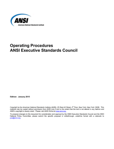 Operating Procedures ANSI Executive Standards Council