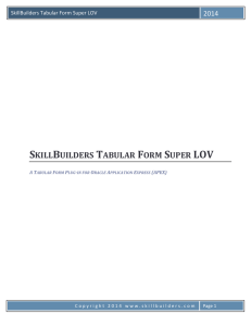 SkillBuilders Tabular Super LOV