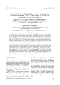 investigation of the cutting forces and surface roughness in milling