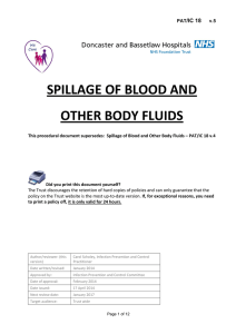 spillage of blood and other body fluids