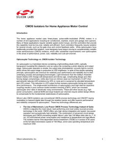CMOS Isolators for Home Appliance Motor Control