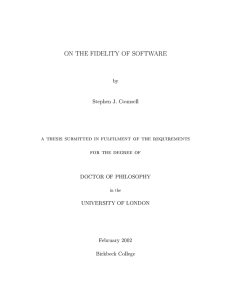 a thesis submitted in fulfilment of the requirements for the degree of