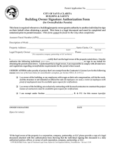 Building Owner Signature Authorization Form