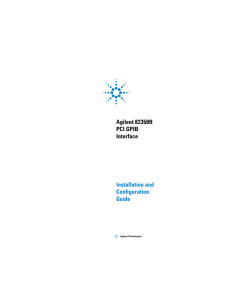 Agilent 82350B PCI GPIB Interface Installation and Configuration