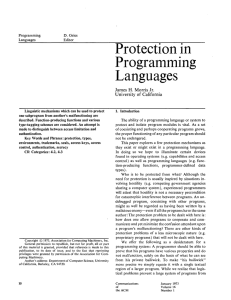 Protection in Programming Languages