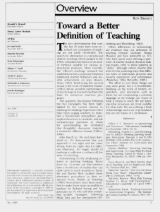 Overview Definition of Teaching