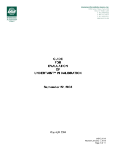 Guide for Evaluation of Uncertainty in Calibration