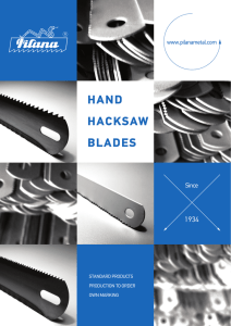 Hand hacksaw blades
