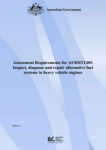 Assessment Requirements for AURHTL001 Inspect, diagnose and