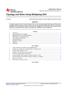 Topology and Noise Using Multiplying DACs