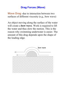 Drag Forces (Wave) Wave Drag -due to interaction between two
