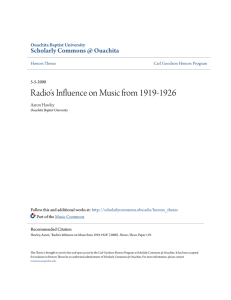Radio`s Influence on Music from 1919-1926