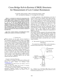 Cross-Bridge Kelvin Resistor (CBKR) Structures for Measurement of