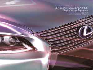 LEXUS EXTRA CARE PLATINUM Vehicle Service Agreement