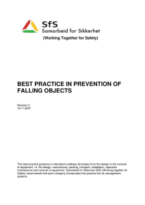 best practice in prevention of falling objects