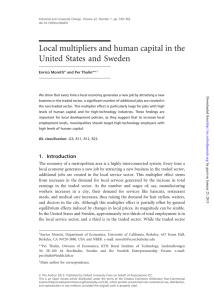 Local multipliers and human capital in the United States and Sweden