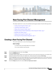 Host-Facing Port Channel Management
