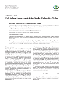 Peak Voltage Measurements Using Standard Sphere Gap Method