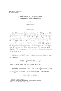 Fixed Points of the Actions on Compact Kahler Manifolds