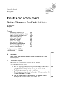 Minutes and action points