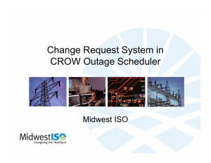 Change Request System in CROW Outage Scheduler