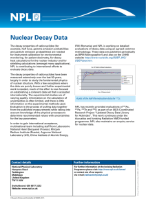 Nuclear Decay Data - National Physical Laboratory