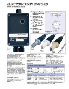 FSW-119 : Electronic Flow Switches With Remote Sensors