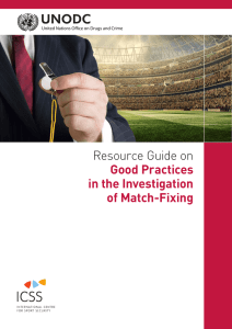 Resource Guide on Good Practices in the Investigation of Match