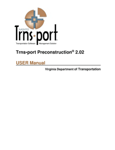 Trns.Port Manual - Virginia Department of Transportation