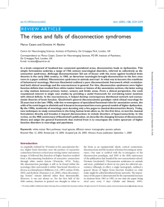 The rises and falls of disconnection syndromes