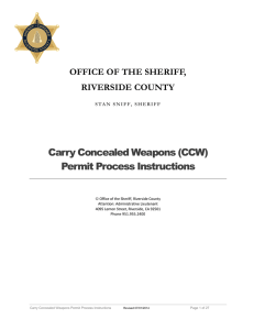 Carry Concealed Weapons (CCW) Permit Process Instructions