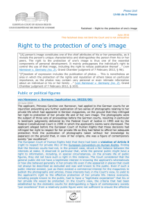 Right to the protection of one`s image