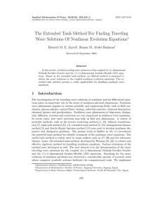 The Extended Tanh-Method For Finding Traveling Wave Solutions