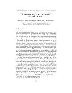 The modular structure of an ontology: an empirical - CEUR