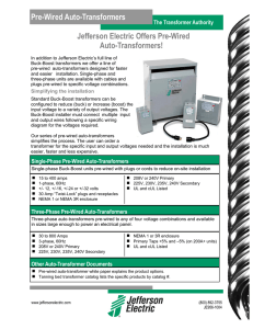 Pre-Wired Auto Transformers Sell Sheet