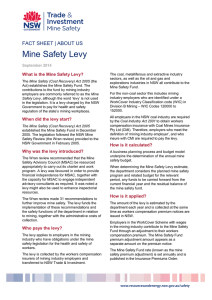 Factsheet: NSW Mine Safety Levy