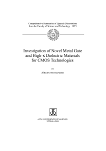 Investigation of Novel Metal Gate and High-κ Dielectric