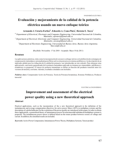 Evaluación y mejoramiento de la calidad de la potencia eléctrica