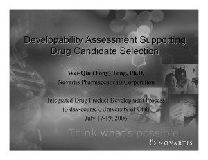 Developability Assessment Supporting Drug