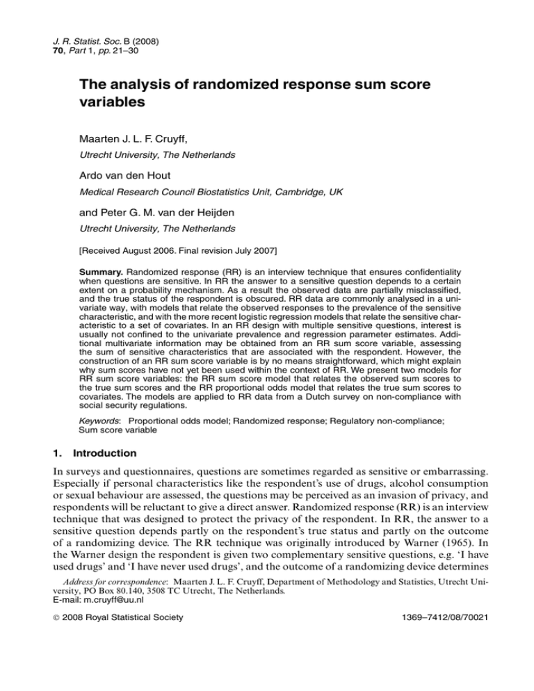 the-analysis-of-randomized-response-sum-score-variables