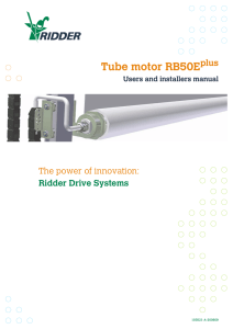 Tube Motor RB50Eplus - Users and installers manual