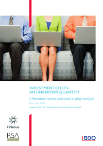 investment costs: an unknown quantity