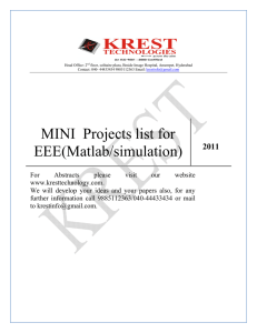 MINI Projects list for EEE(Matlab/simulation)