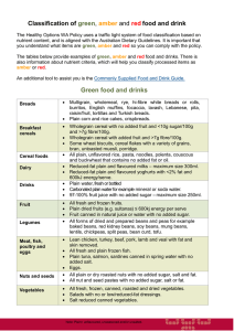 Classification of green, amber and red food and drinks (PDF 96K)