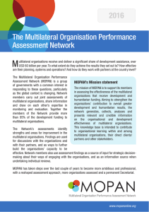 The Multilateral Organisation Performance Assessment Network 2016