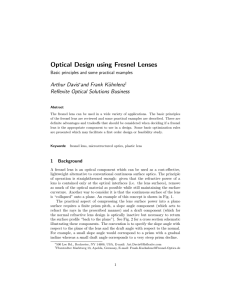 Optical Design using Fresnel Lenses