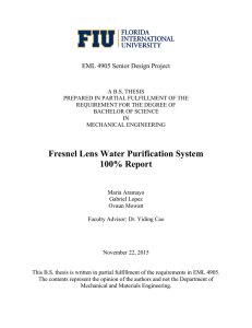 Fresnel Lens Water Purification System 100% Report