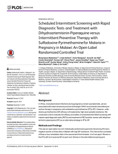 Scheduled Intermittent Screening with Rapid Diagnostic