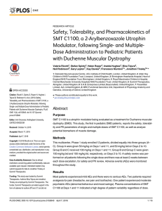 Safety, Tolerability, and Pharmacokinetics of SMT C1100, a 2