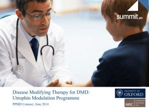 Disease Modifying Therapy for DMD: Utrophin Modulation Programme